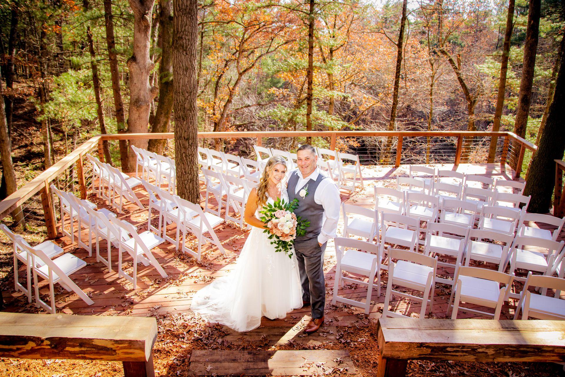 wedding deck in the woods